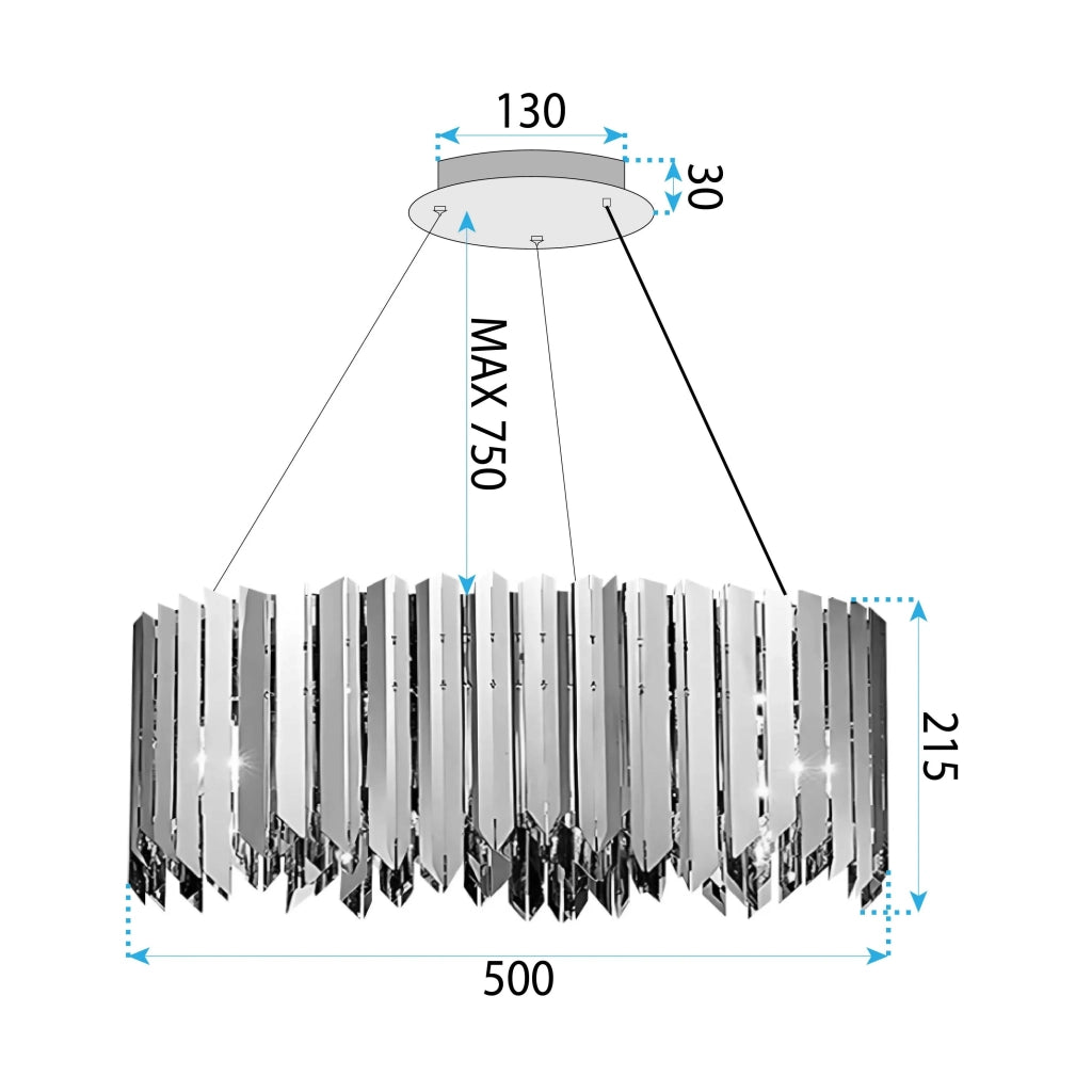 Lampada APP1763-8CP Metal Chrome