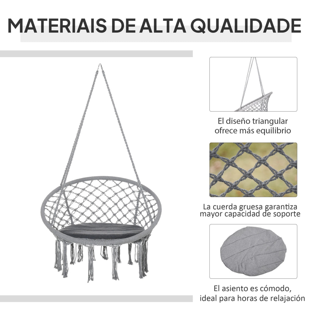 Sedia a dondolo ¨C zephmum ¨C Grigio, ?60 cm, 80x80x42 cm