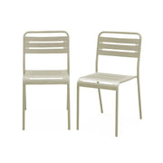 set 2 sedie da giardino bistrot in acciaio, beige