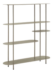 Libreria Saturno Tortora - Struttura in metallo con 3 ripiani, design moderno ed elegante, 118x31x139 cm - Arredamento Contemporaneo