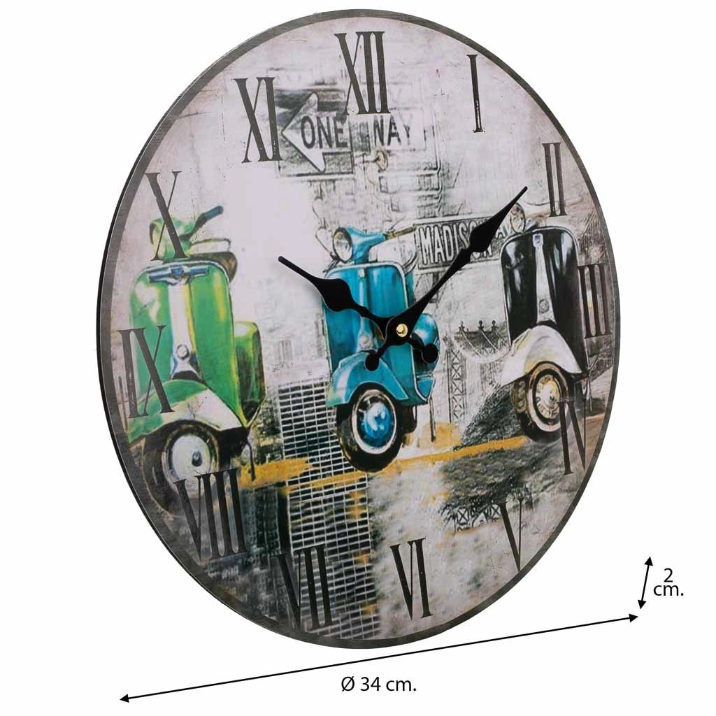 Orologio da parete in legno nero d34x2h