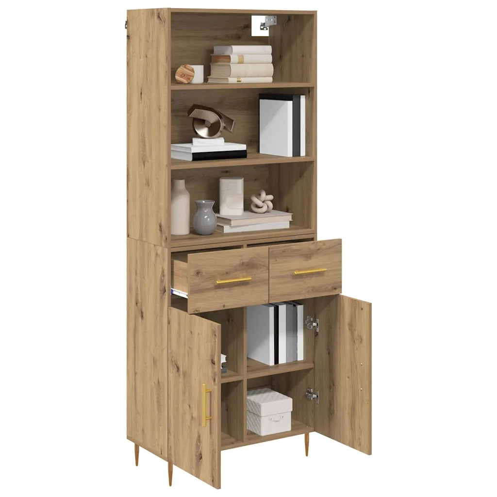 Credenza con Cassetto-Buffet-Armadio da cucina Rovere artigianale 69,5 x 34 x 180 cm 398421