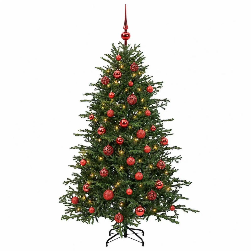 Albero di Natale artificiale con palline 150 cm 150 LED 3465882
