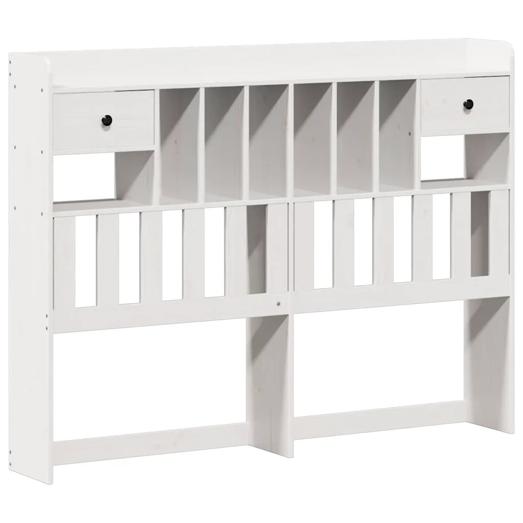 Letto Libreria senza Materasso-Struttura Letto con contenitore Bianco 140x190 cm Legno di Pino 722745