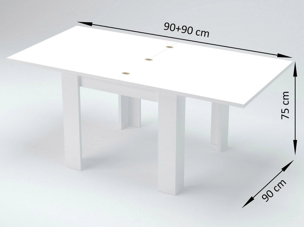 Tavolo Allungabile 90x90/180x75 cm Jesi Larice bianco
