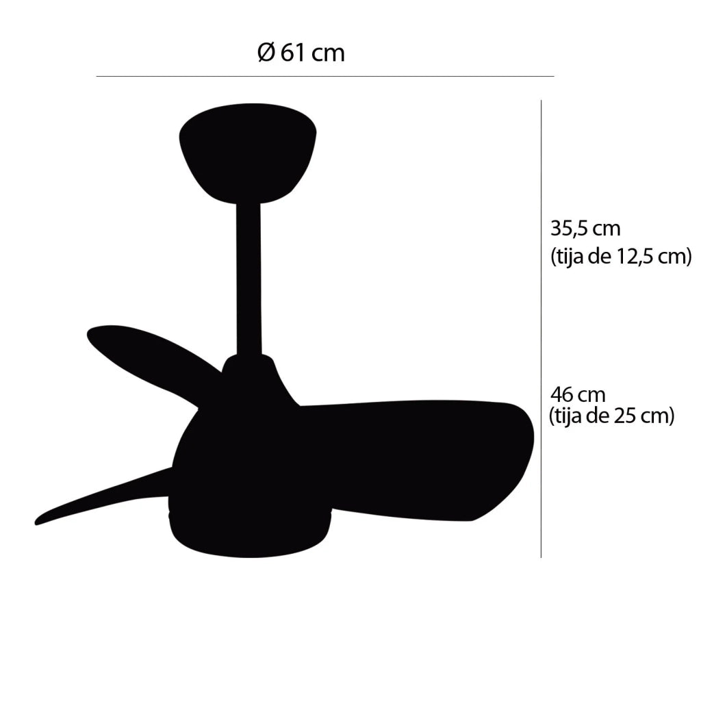 LÚZETE - VENTILATORE A SOFFITTO LED 17W REGOLABILE MOTORE DC LEGNO CHIARO SIERRA