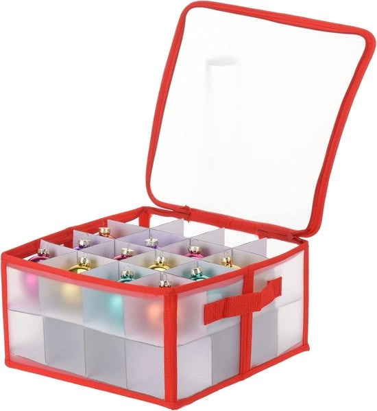 Cassetto di archiviazione per decorazioni natalizie - cassettiera - 32 componenti - 30x30x15 cm