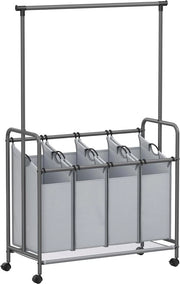 Aspirapolvere a 4 cassette con ruote aspirapolvere rimovibile portata 4 x 50 litri grigio