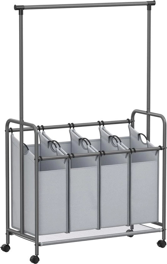 Aspirapolvere a 4 cassette con ruote aspirapolvere rimovibile portata 4 x 50 litri grigio