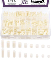 Assortimento di Anelli in ABS senza Filettatura per Progetti Creativi e Lavori di Manutenzione - Bianco