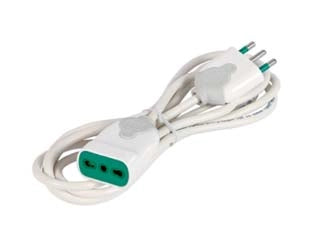 PROLUNGA ELETTRICA LINEARE BIPASSO BIANCA  mt.5  3 x mmq.1,5    FANTON
