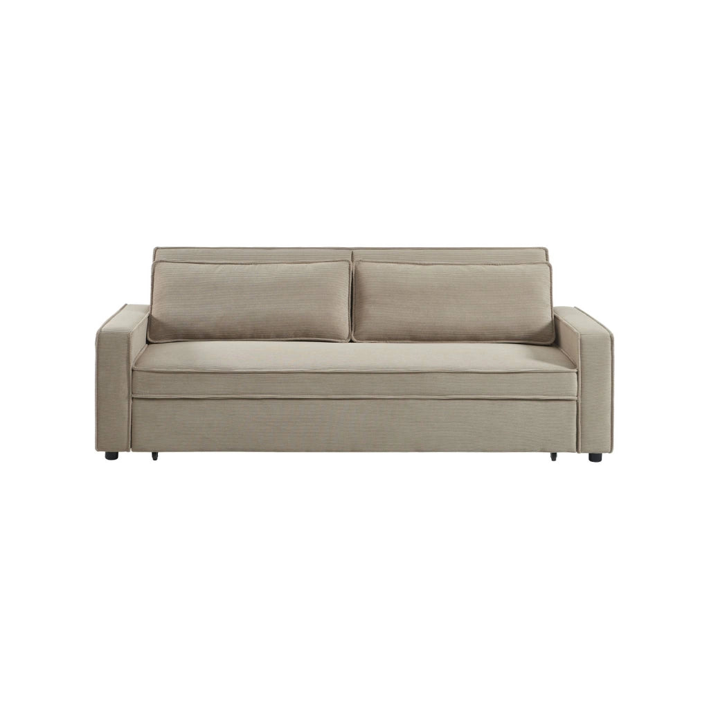 Divano letto in velluto a coste,  3 posti, beige