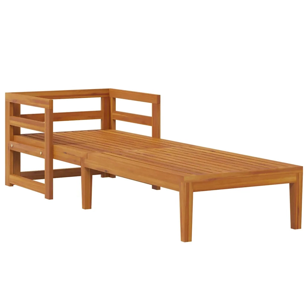Lettino Prendisole con Cuscini Grigio Scuro in Massello Acacia 316317