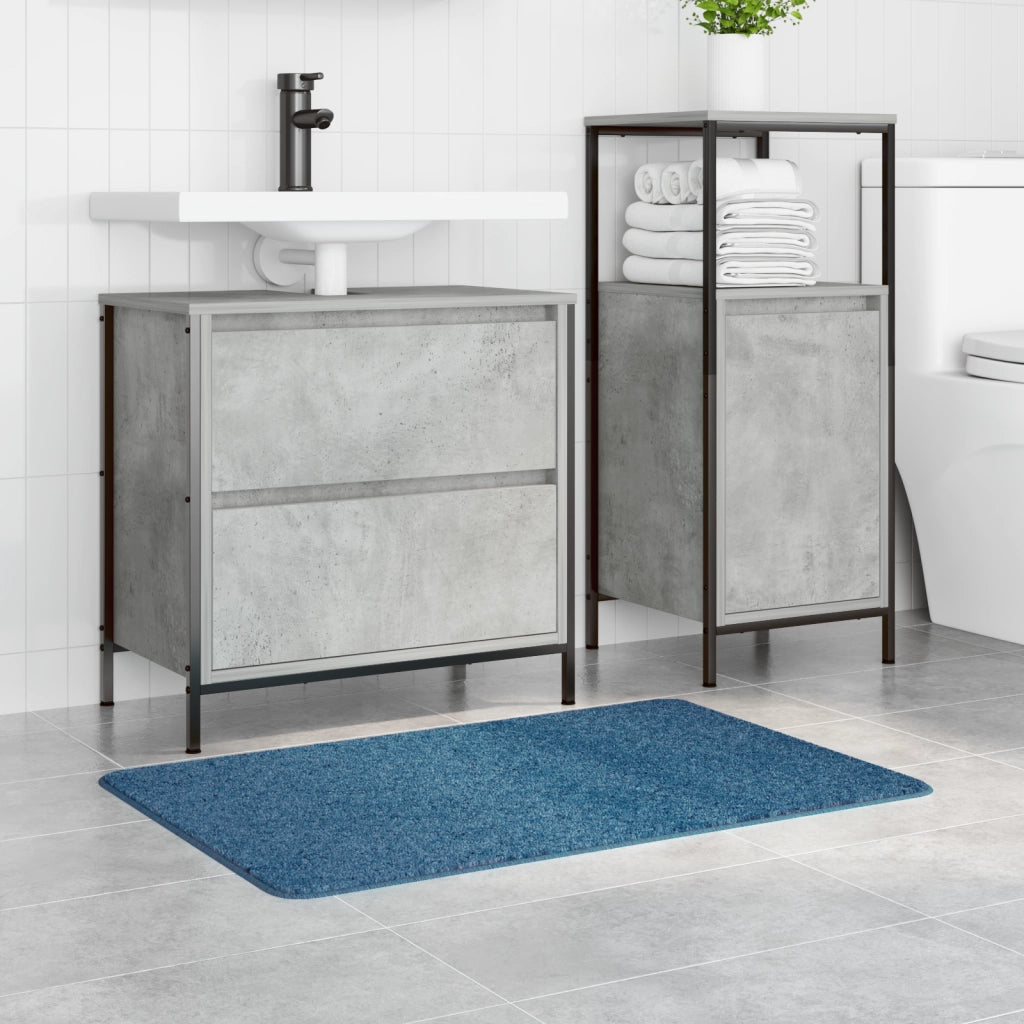 Tappetino da bagno rettangolare blu 60x90 cm polipropilene antiscivolo