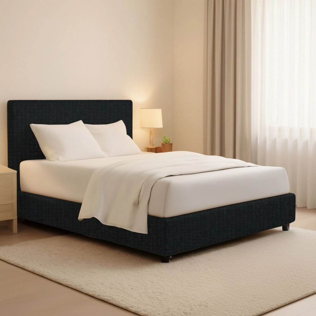 Widnes, Letto Matrimoniale Sfoderabile Made in Italy, Grigio Scuro