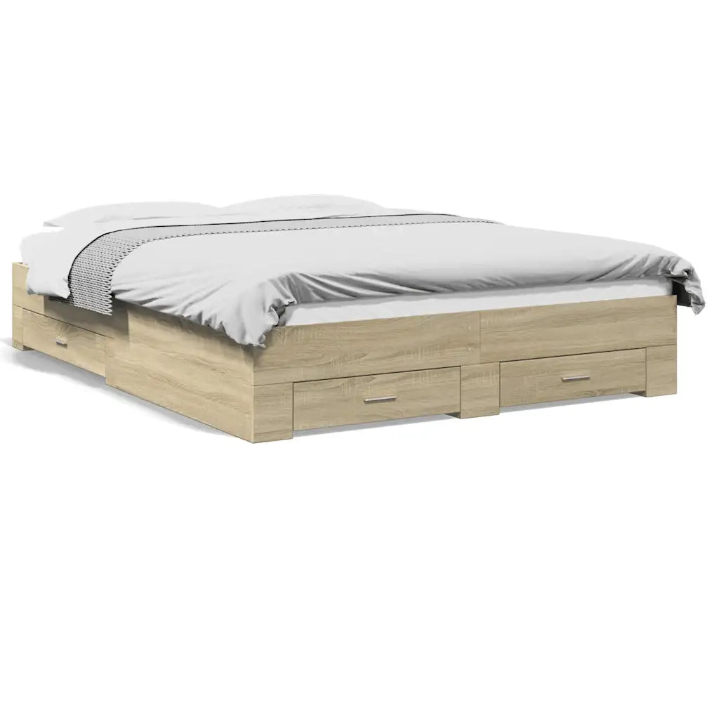 Giroletto Cassetti Rovere Sonoma 150x200 cm Legno Multistrato