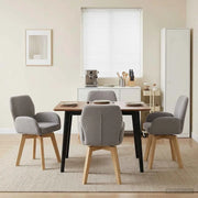 Sedie da pranzo girevoli 4 pcs Bouclé Grigio Chiaro 3428283