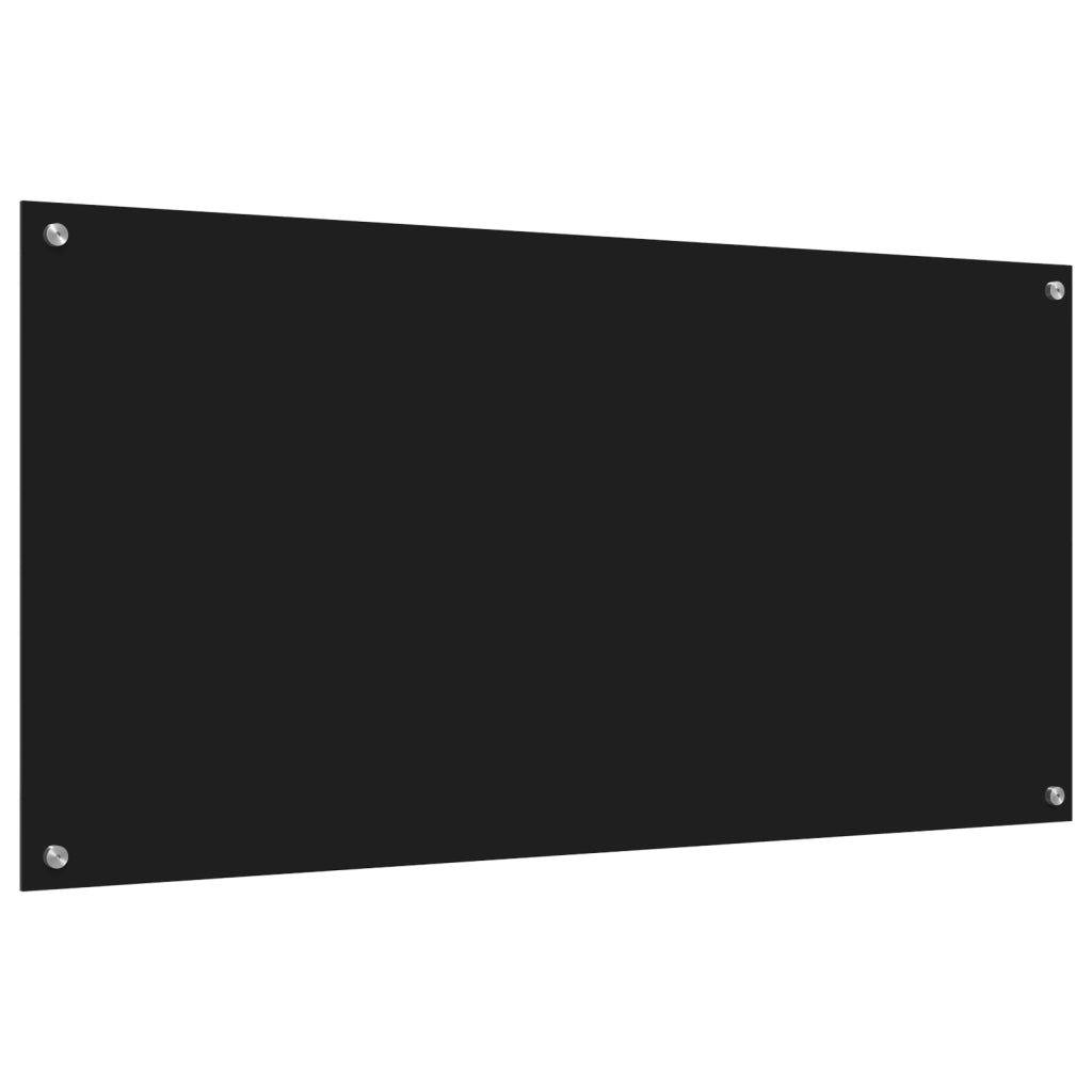 Parafango Cucina  Nero 120x60x0,6 cm in Vetro Temperato