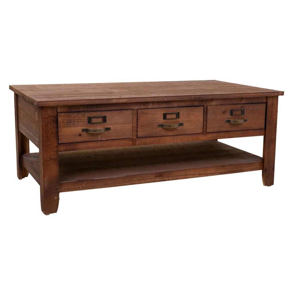 Tavolino in legno marrone 120x66x48h