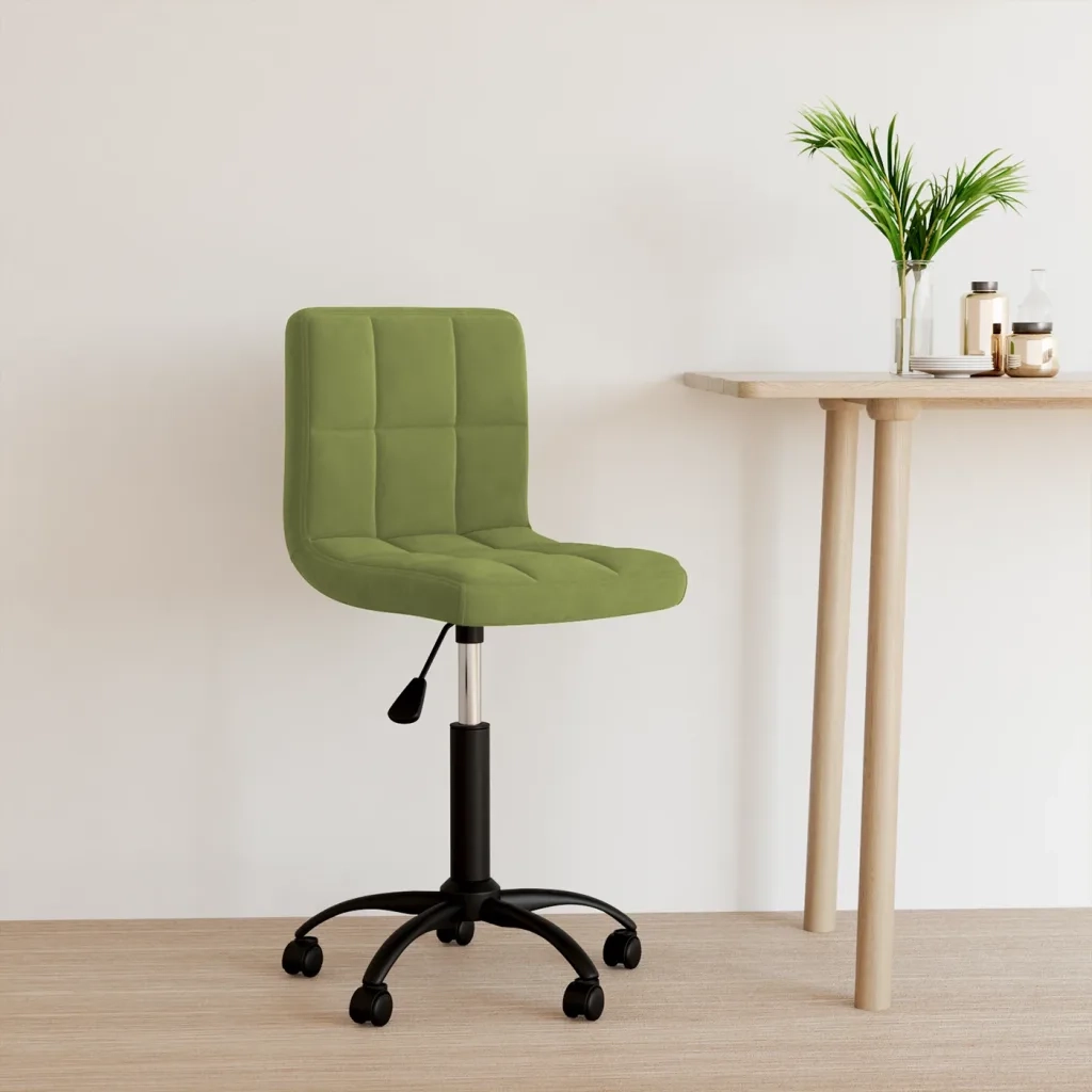 Sedia da Ufficio | Sedia da Gaming Girevole Verde Chiaro in Velluto