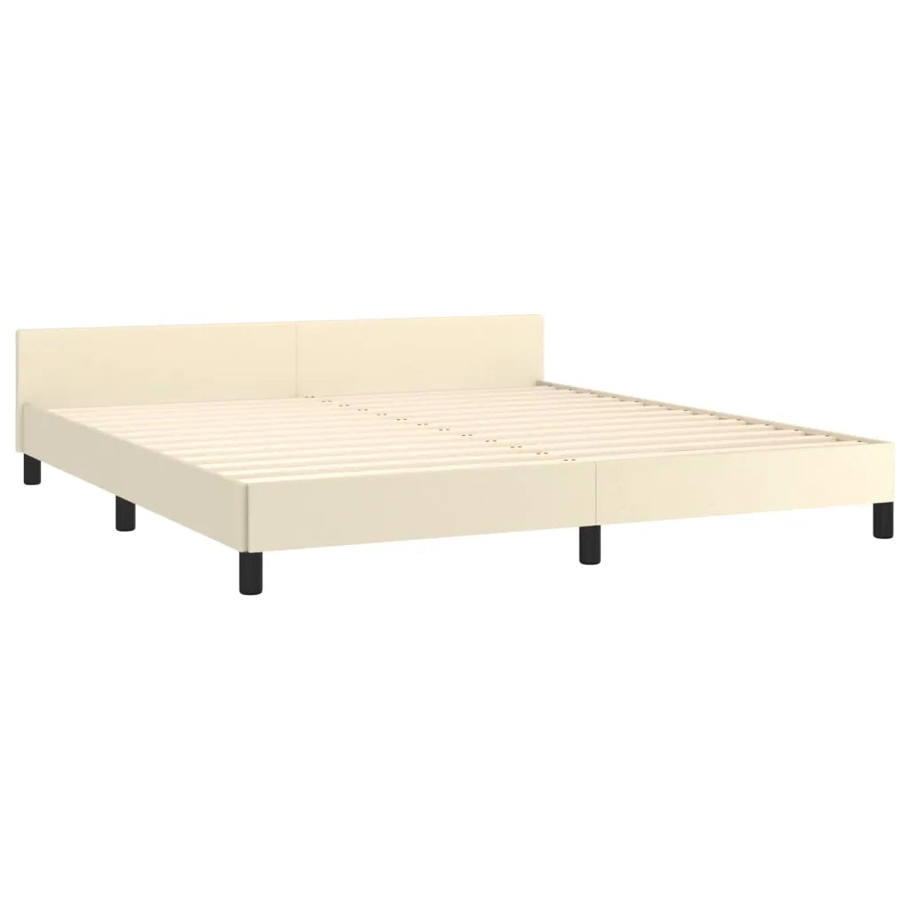 Giroletto con Testiera Crema 160x200 cm in Similpelle