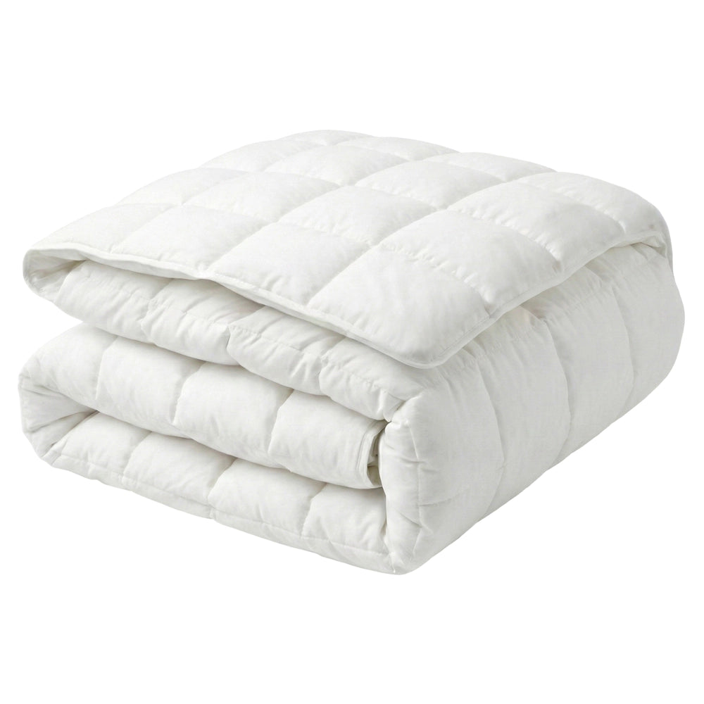 Piumino in misto poliestere bianco matrimoniale 200 x 220 cm imbottitura leggera trapuntata