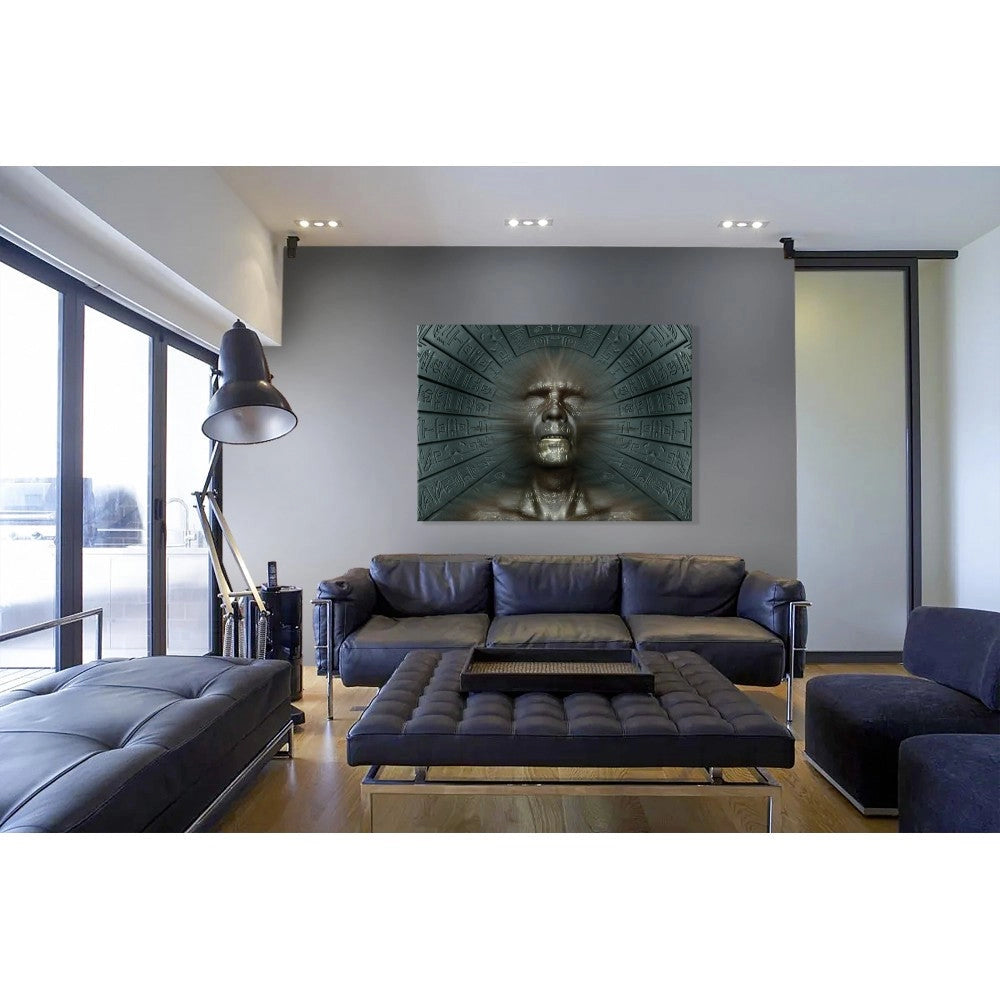 Hieroglyphics Abstraction - Quadro Canvas su telaio in legno Misura: 100x70 cm