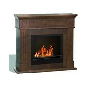 Camino a bioetanolo Aradeo, Caminetto ecologico, Focolare senza fumo, Riscaldatore ad etanolo, Made in Italy, 110x36 h100 cm, Bronzo