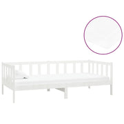 Divano letto | Sof¨¤ letto | Letto singolo con Materasso 90x200 cm Bianco in Legno di Pino