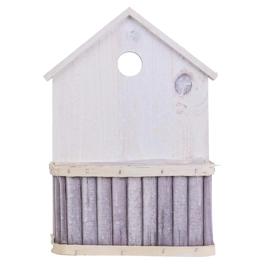 Supporto per fioriera quadrato in bambù grigio 21x10x29/11H cm