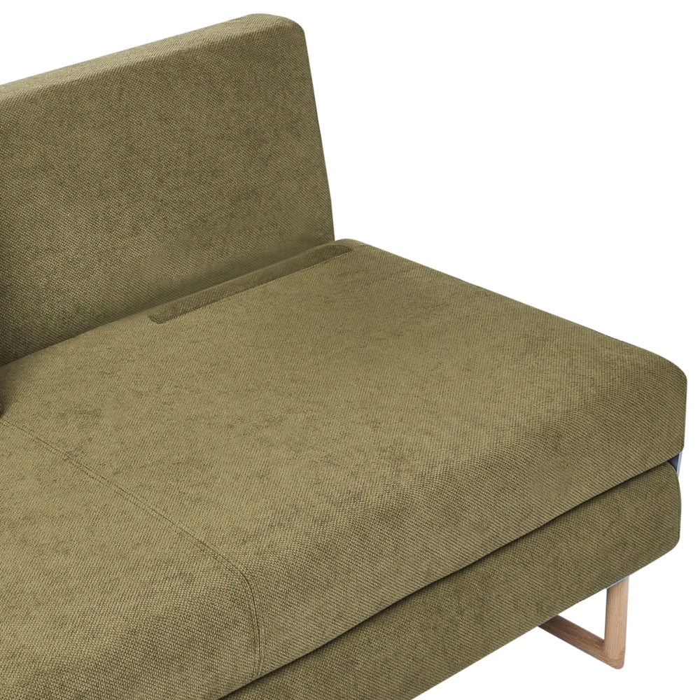 Divano letto a 3 posti Tessuto verde per divano 3 persone Funzione letto pieghevole