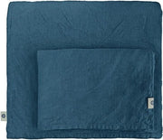 Dekbedovertrek Luxe 100% Lino Tessuto Lavato a Vapore 200x200 cm Blu Petrolio