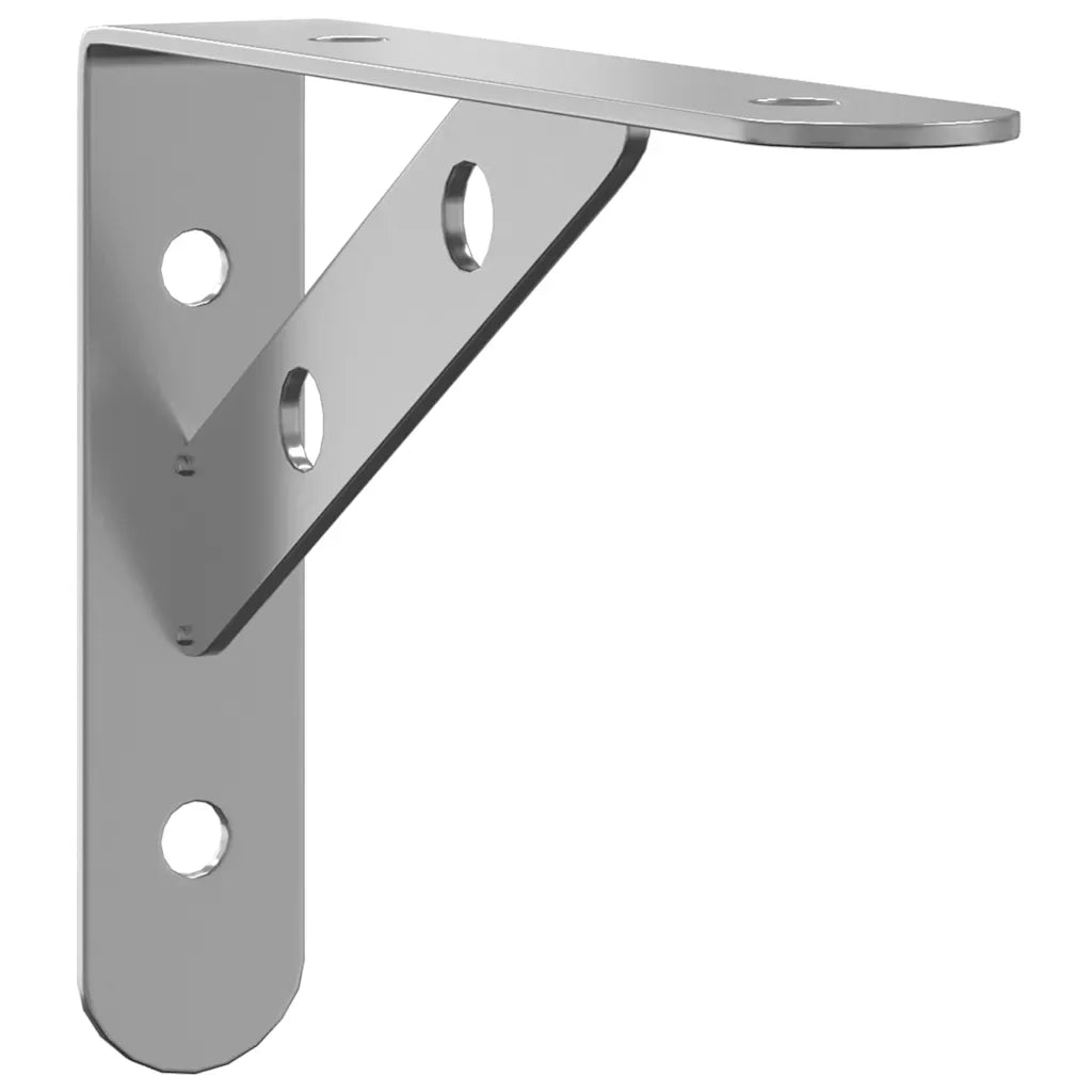 4 pz Staffe per Mensola | Ripiano | Scaffale 15x2,5x11,5 cm in Acciaio Inox Argento