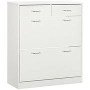 Scarpiera con cassetti e ante ¨C zephmum ¨C legno naturale 80x30x91.5 cm