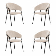 Sedie da pranzo set da 4 Aurelia in velluto grigio tortora con gambe nere
