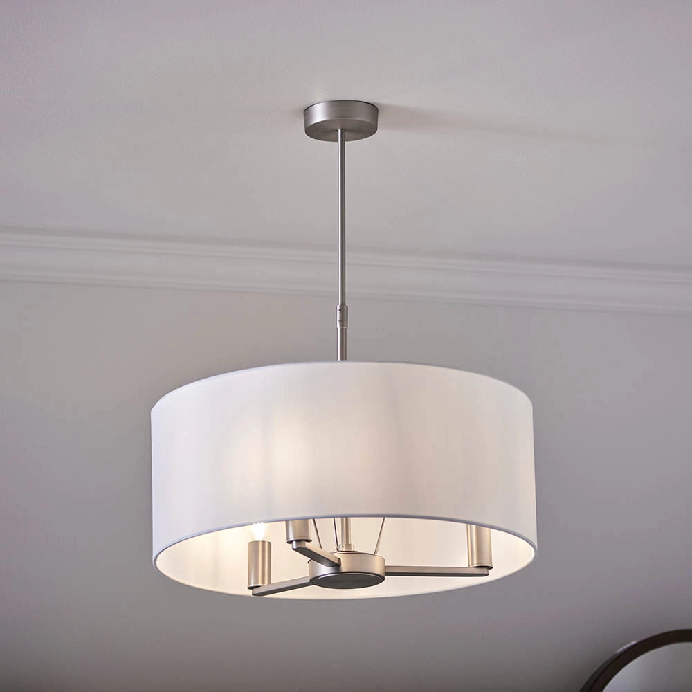 Lampadario Daley Endon 3 luci nichel opaco E14 bianco