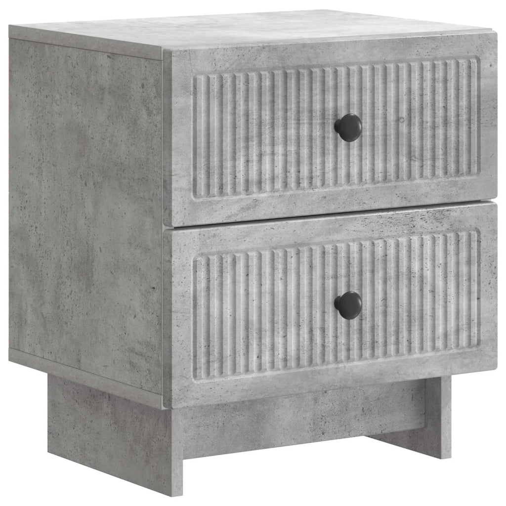 Armadio da Notte 2 pcs Grigio Cemento 43 x 34,5 x 47,5 cm