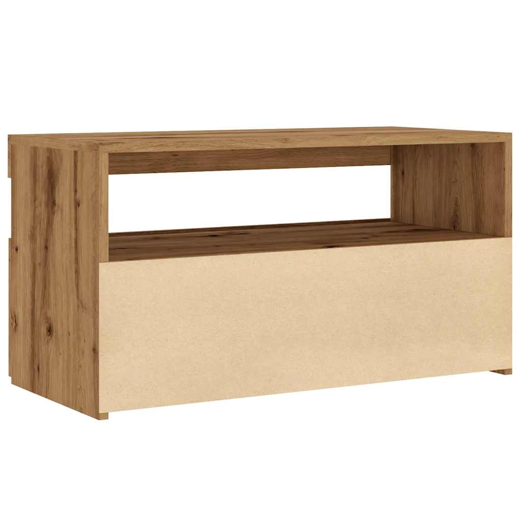 Mobile TV multimediale scaffale TV credenza mobile TV sala da pranzo soggiorno camera da letto con luci LED rovere lavorato a mano legno marrone ingegnerizzato 02_0026708