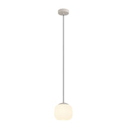 Lampadario A Sospensione Moderno Cominio Acciaio Tortora Vetro 1 Luce E27