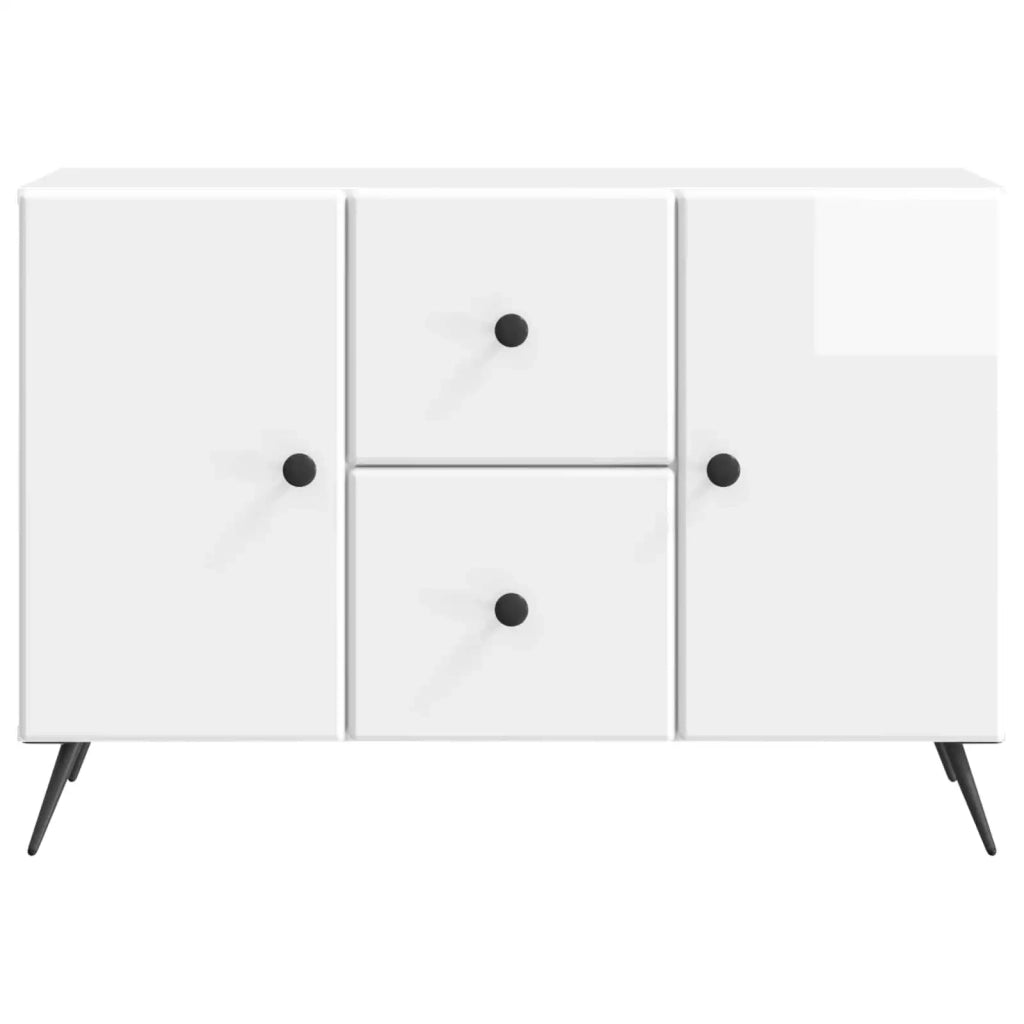 Credenza Bianco Lucido 89 x 34,5 x 60 cm Legno ingegnerizzato 895579