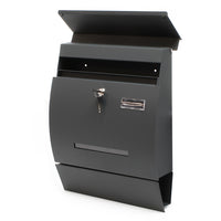 Cassetta postale con portagiornale V4 antracite 350 x 95 x 445 mm con vetrino nome