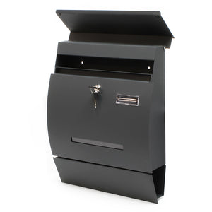 Cassetta postale con portagiornale V4 antracite 350 x 95 x 445 mm con vetrino nome