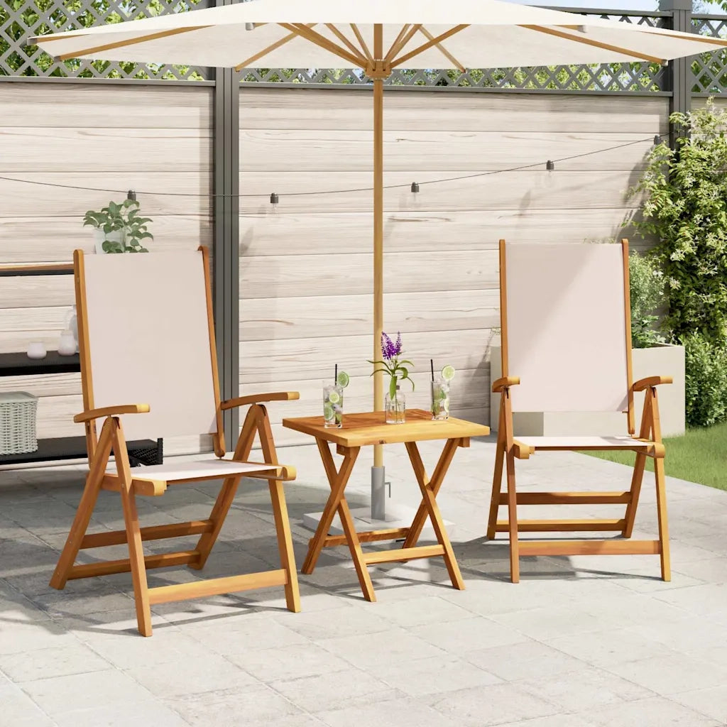 Sedie da Giardino Pieghevoli 2 pz Massello Acacia e Textilene 4008420