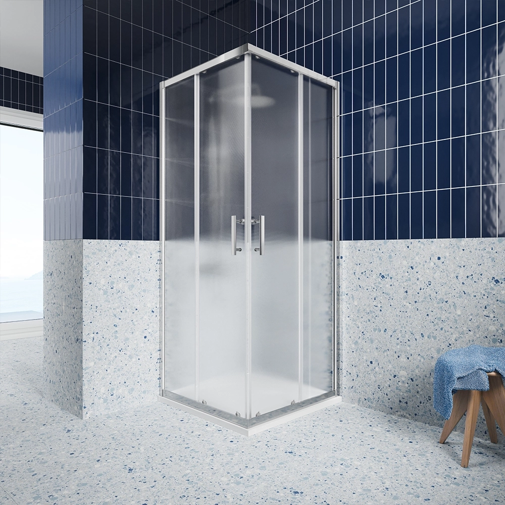 Box doccia 90x90 cm angolare scorrevole vetro 6mm stampato h190 | Tenerife