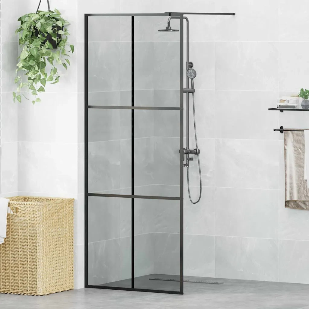 Parete Doccia Walk-in Nero 80 x 195 cm vetro temperato CFW4106806