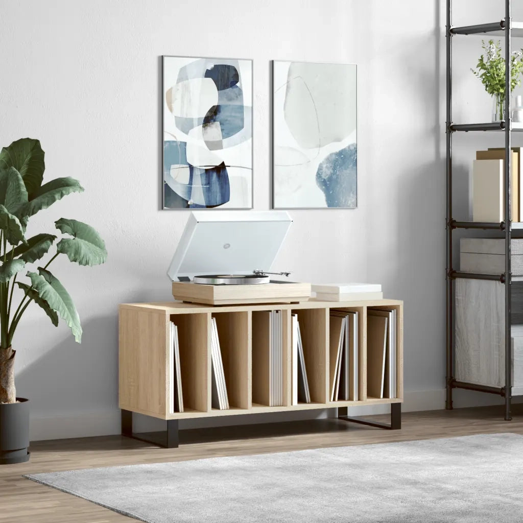 Mobile Porta Dischi Rovere Sonoma 100x38x48cm Legno Multistrato CFW7975495