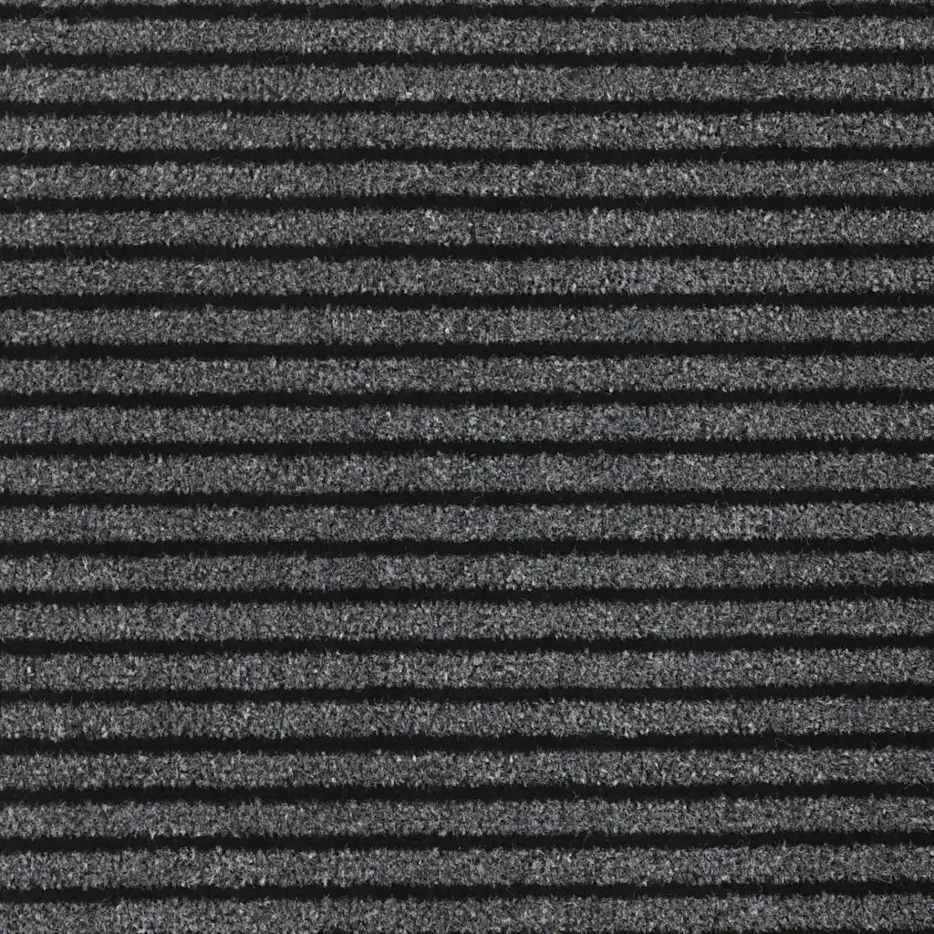 Zerbino | Tappetino a Strisce Nere e Grigie 115x200 cm