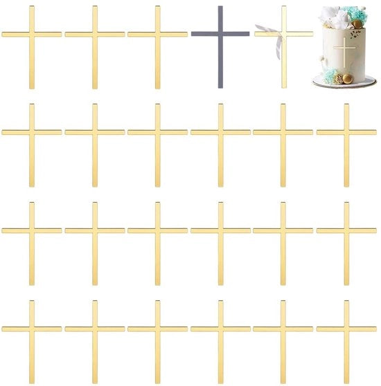 24 Stuks Cupcake Toppers in Forma di Croce per Decorazione di Torta