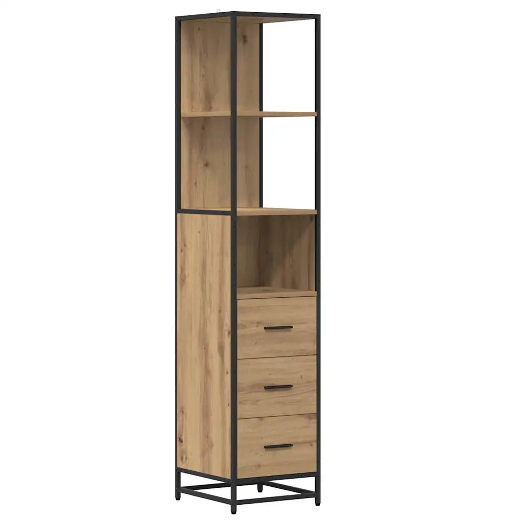 Set di mobili per il bagno con porta 4 pcs Rovere artigianale