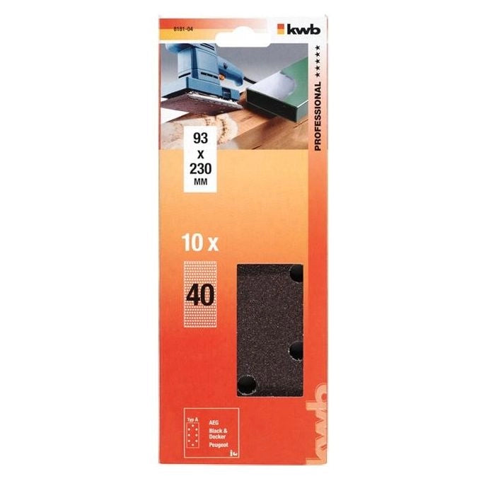 kwb 818104 accessorio per levigatrici 10 pz Carta abrasiva